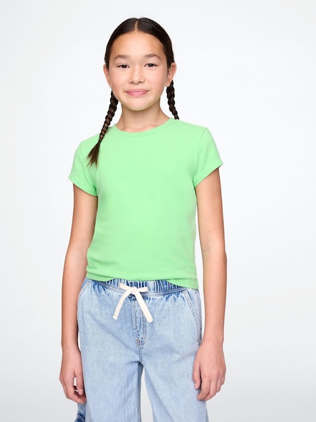 Verde - Tricou Gap cu mânecă scurtă și guler rotund (4-13ani) (F50589) | 74 LEI