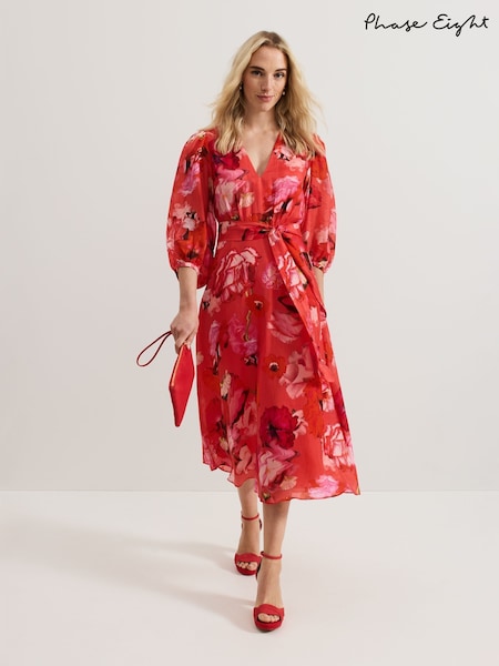 Phase Eight Pink Federica Midi Dress (F50617) | 886 QAR
