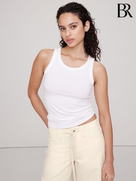 Белый - Banana Republic Ribbed Tank T-Shirts (F50645) | €33