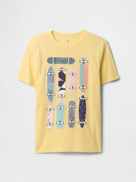 Gap Yellow Logo Short Sleeve Crew Neck Graphic T-Shirt (4-13yrs) (F50652) | €13