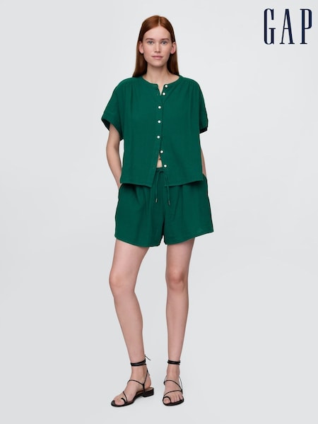 Gap Green 100% Cotton Crinkle Gauze Easy Shorts (F50654) | €46