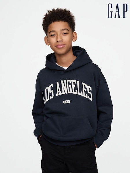 Gap Navy Blue Los Angeles Vintage Fleece-Lined Hoodie (4-13yrs) (F50655) | €22.50