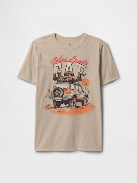 Gap Beige Logo Short Sleeve Crew Neck Graphic T-Shirt (4-13yrs) (F50658) | €13