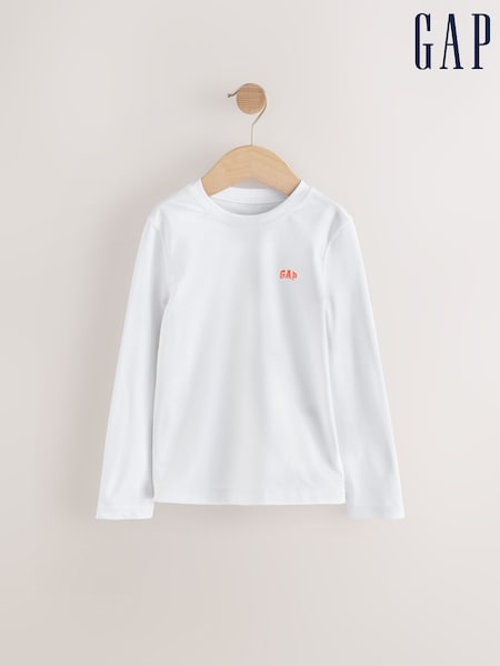 Gap White Logo Long Sleeve Swim Rash Guard (4-13yrs) (F50674) | €24