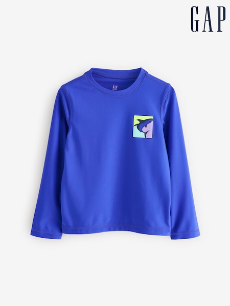 Синий - Gap Long Sleeve Swim Rash Guard (4-13yrs) (F50691) | €24