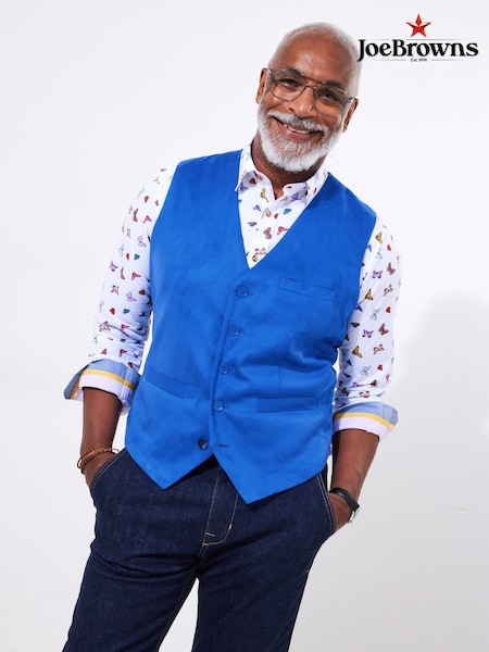 Joe Browns Blue Microsuede Waistcoat (F50785) | €77