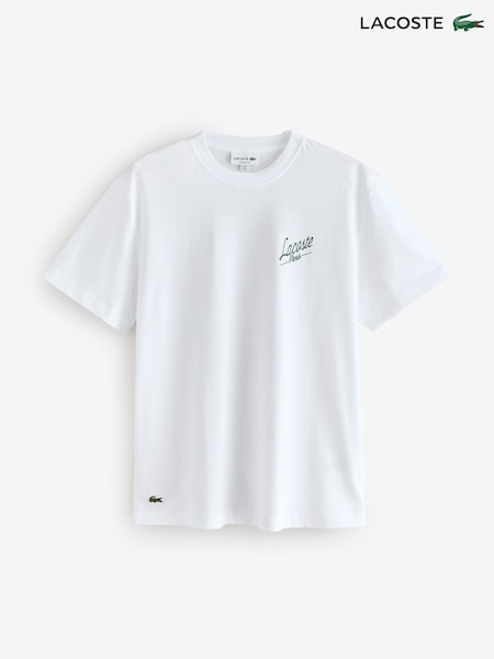 Lacoste Classic Fit Printed White Jersey T-Shirt (F50840) | 92 €