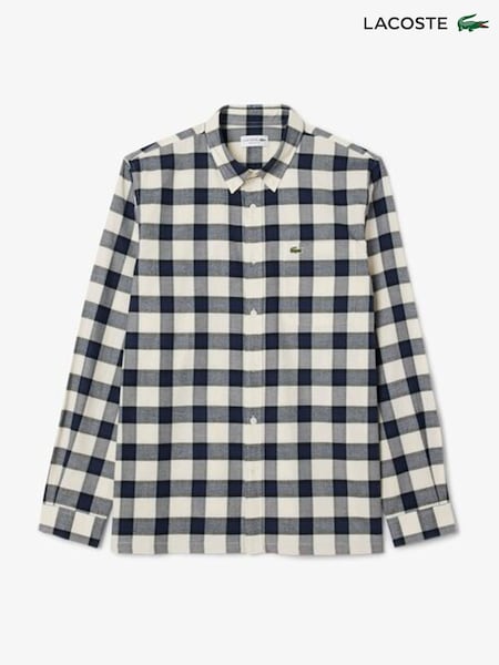 Lacoste Cream Large Check Flannel Shirt (F50896) | €179