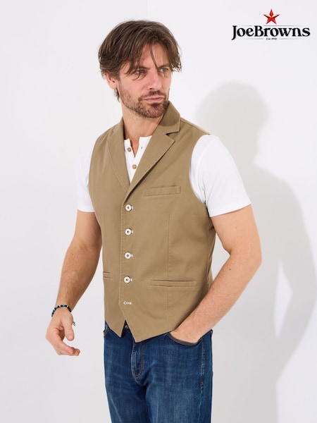 Joe Browns Brown Vintage Workwear Twill Waistcoat (F50958) | €72