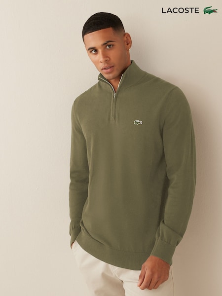 Lacoste Green Regular Fit High Zipped Neck Sweater (F50991) | €165