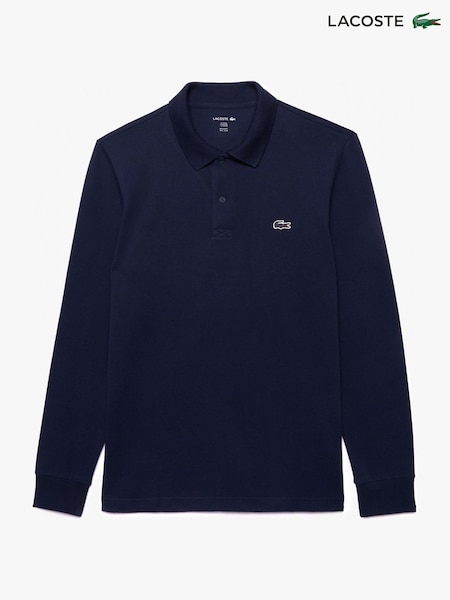 Lacoste Blue Regular Fit Long Sleeve Cotton Ottoman Polo Shirt (F50997) | €114