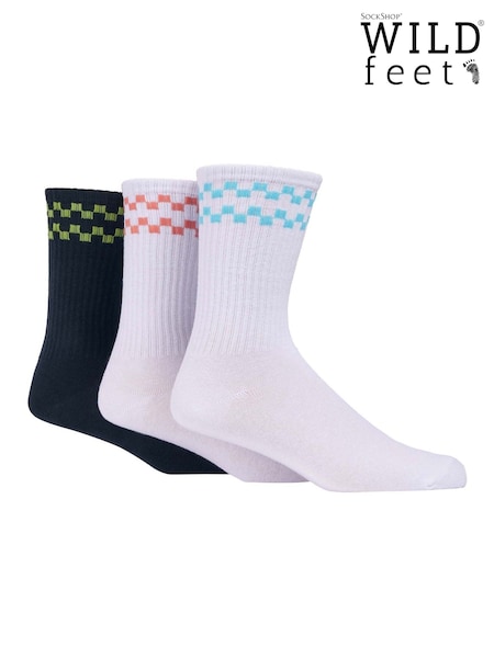 Wild Feet White Sports Style Crew Socks 3 pack (F51133) | €15.50