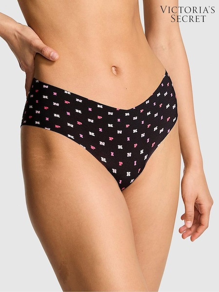 Victoria's Secret PINK Black Pink Print Cheeky No Show Thong Knickers (F51216) | €10.50