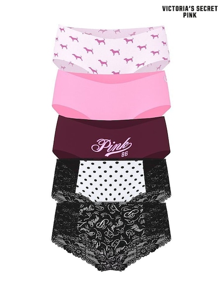 Victoria's Secret PINK Pink/White/Red/Pink/Black Cheeky 5 Pack Knickers (F51217) | €31