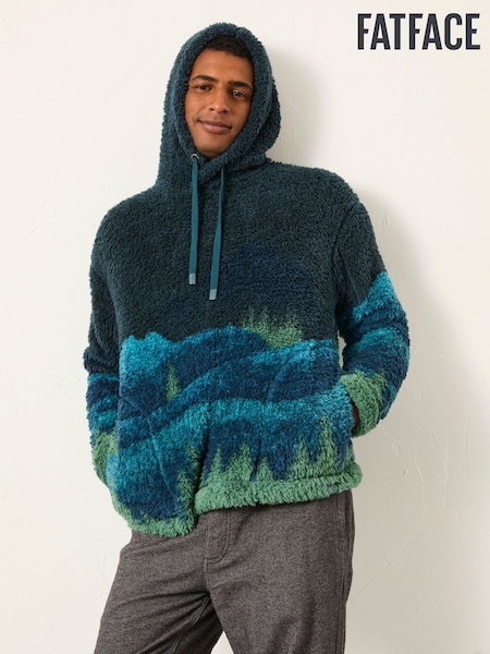 FatFace Blue Landscape Scene Fleece Hoodie (F51245) | €77.50