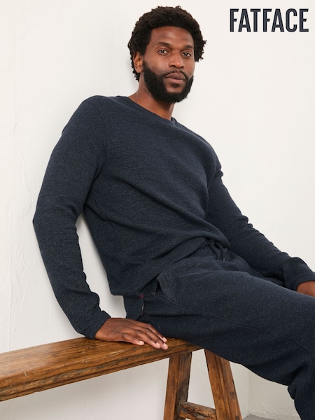 FatFace Navy Textured Cuffed Loungepant (F51248) | €52