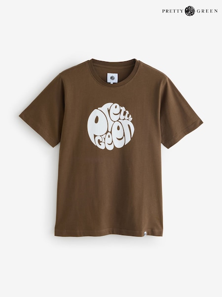 Pretty Green 100% Cotton Gillespie Brown T-Shirt (F51261) | 173 QAR