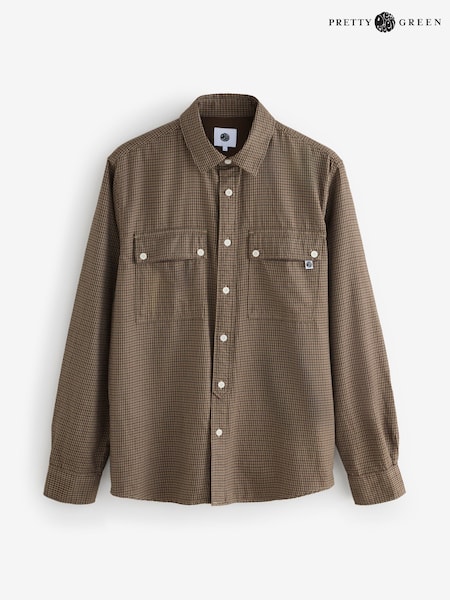 Pretty Green Green 100% Cotton Wykeham Check Shirt (F51265) | €120