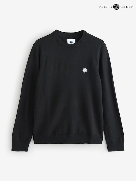 Pretty Green Merino Blend Crew Black Jumper (F51266) | €89