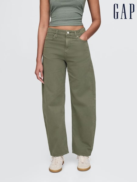 Gap Green High Waisted Barrel Jeans (F51279) | €59