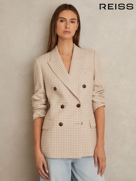 Reiss Bella Double Breasted Check Blazer With Wool (F51286) | 456 €