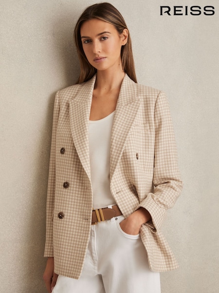 Reiss Bella Double Breasted Check Blazer With Wool (F51293) | €454