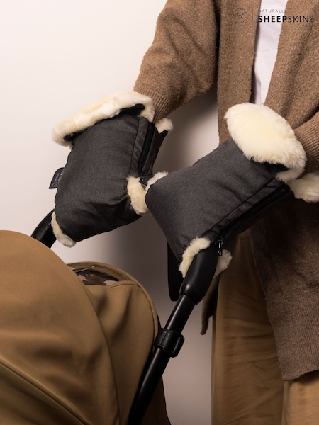 Naturally Sheepskins Grey Lined Stroller Hand Mittens (F51315) | €73