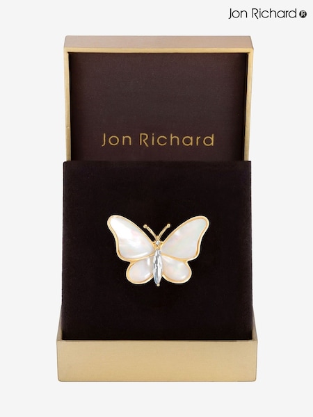 Jon Richard Gold Mother Of Pearl Butterfly Brooch Gift Boxes (F51332) | €29