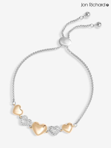 Jon Richard Silver Tone Crystal Heart Toggle Bracelet (F51333) | €29