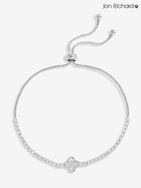 Jon Richard Silver Clover Crystal Toggle Bracelet (F51353) | €25
