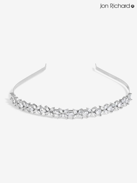 Jon Richard Tone Crystal Floral Print Single Row Headband (F51355) | €46