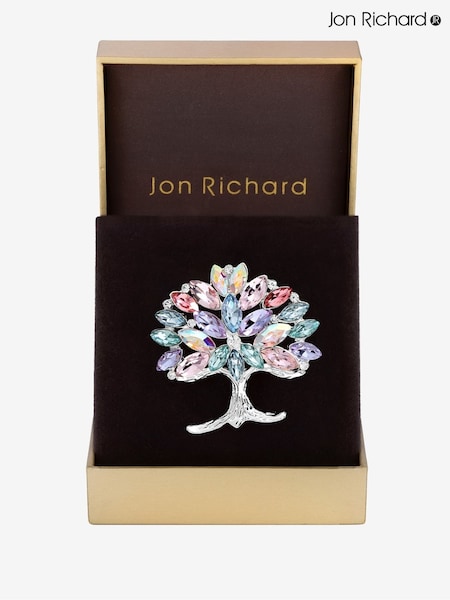 Jon Richard Silver Multi Coloured Tree Of Life Brooch Gift Boxes (F51357) | €29