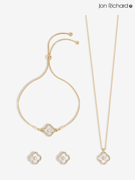 Jon Richard Tone Crystal Clover Trio Set (F51361) | R$ 245
