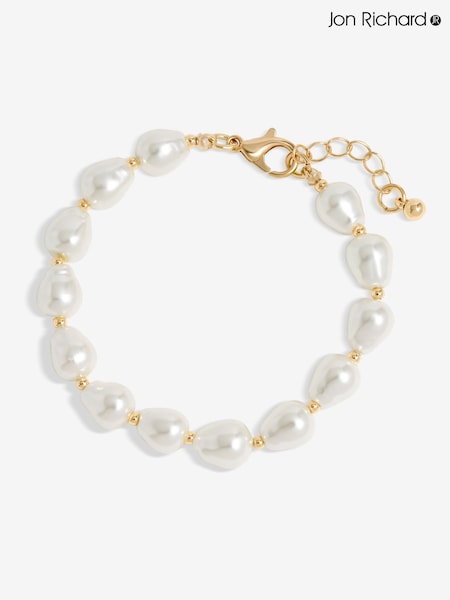 Jon Richard Gold Tone Semi Precious Pearl Bead Bracelet (F51383) | €27