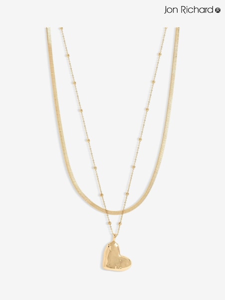 Jon Richard Double Row Molten Heart Necklace (F51389) | 149 LEI