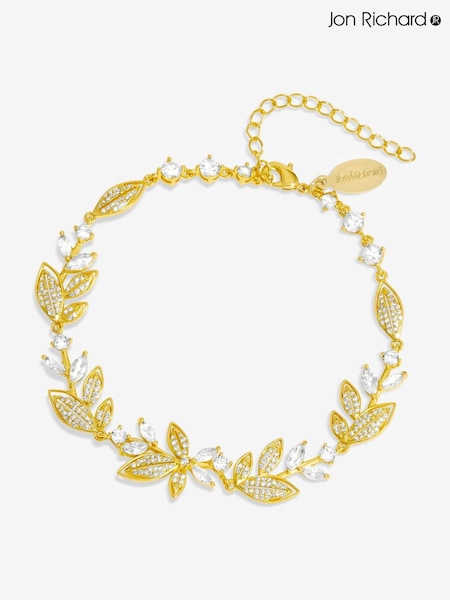 Jon Richard Gold Tone Cubic Zirconia Leaf Bracelet (F51407) | €50
