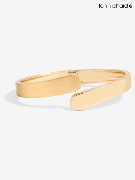Jon Richard Gold Tone Polished Satin Open Hinge Bangle (F51417) | €36