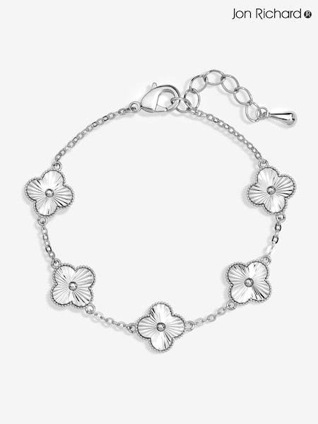 Jon Richard Silver Dimaond Cut Clover Bracelet (F51455) | €32