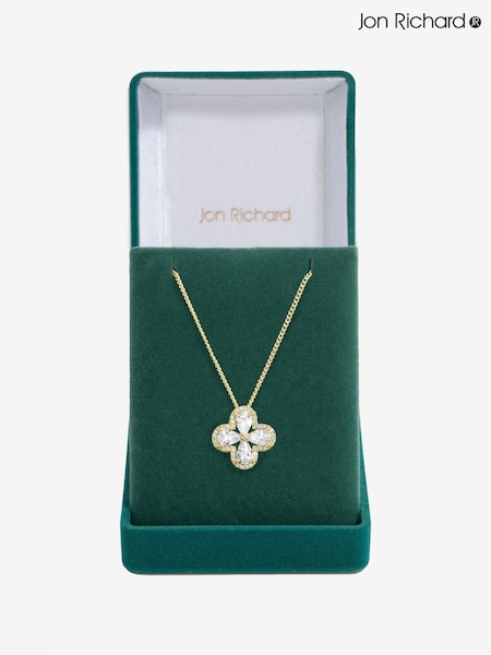 Jon Richard Gold Tone Cubic Zirconia Clover Gift Boxed Pendant (F51456) | €32