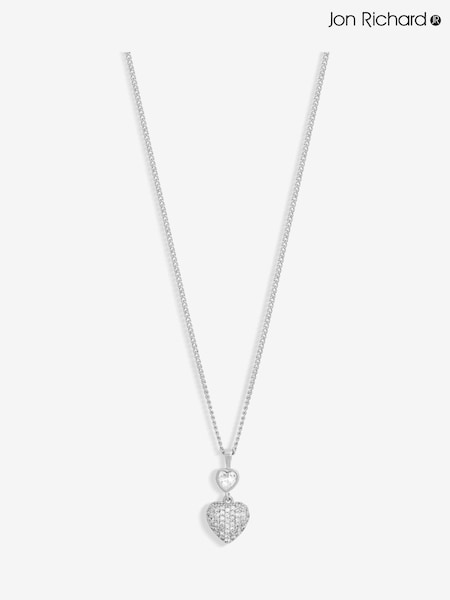 Jon Richard Silver Tone Cubic Zirconia Micro Pave Heart Gift Boxed Pendant (F51457) | €32