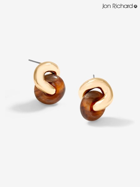 Jon Richard Gold Tone Polished Resin Knot Stud Earrings (F51460) | €27