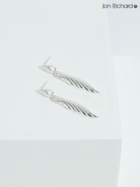 Jon Richard Silver Tone Ridge Drop Earrings (F51539) | € 28