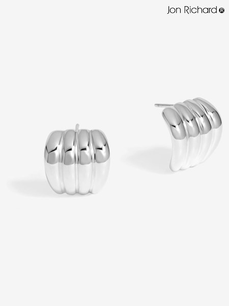 Jon Richard Silver Tone Ridge Stud Earrings (F51547) | €22.50