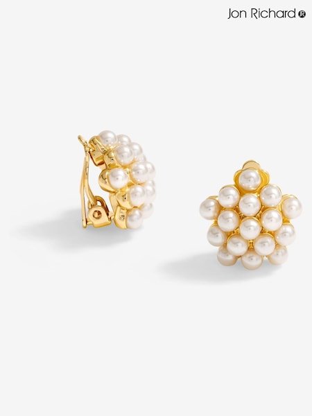 Jon Richard Gold Tone Clustered Pearl Earrings (F51557) | €18.50