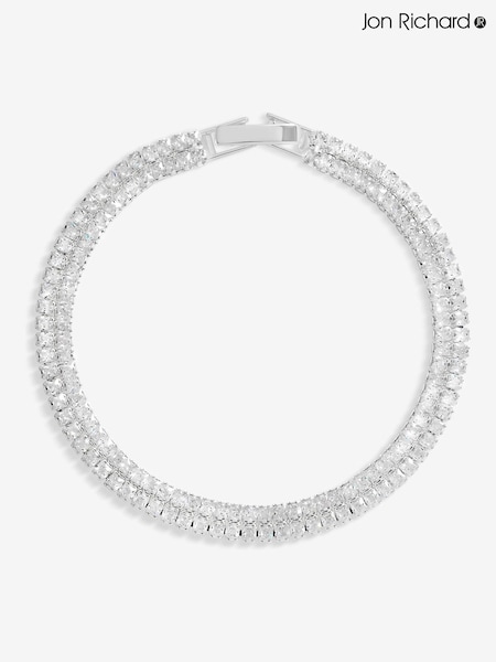Jon Richard Silver Tone Crystal Double Tennis Bracelet (F51559) | €20