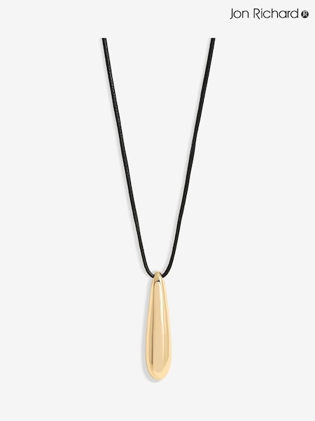 Jon Richard Silver Tone Teardrop Cord Necklace (F51565) | €22.50