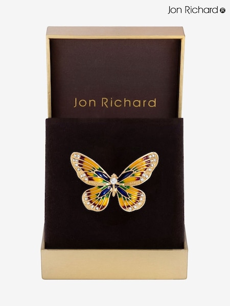 Jon Richard Gold Multicoloured Butterfly Brooch Gift Boxes (F51569) | €26