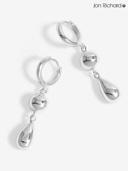 Jon Richard Silver Tone Orb And Teardrop Polished Earrings (F51573) | €22.50