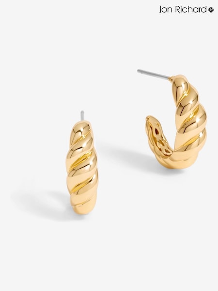 Jon Richard Gold Tone Mini Ridge Hoop Earrings (F51578) | €22.50