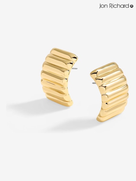 Jon Richard Gold Tone Flat Ridge Statement Earrings (F51580) | €22.50
